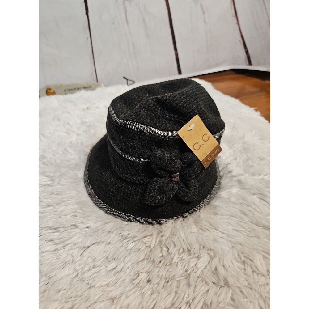 C. C. Super Cute Women's Gray Wool Blend Hat With Flower‎